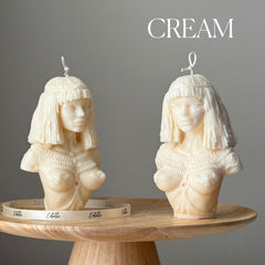Handmade Cleopatra Soy Candle: Sculptural Bust Art-3