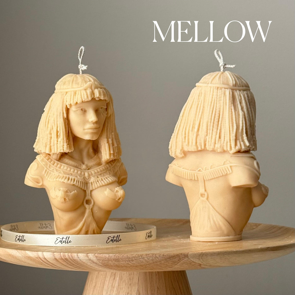 Handmade Cleopatra Soy Candle: Sculptural Bust Art-4