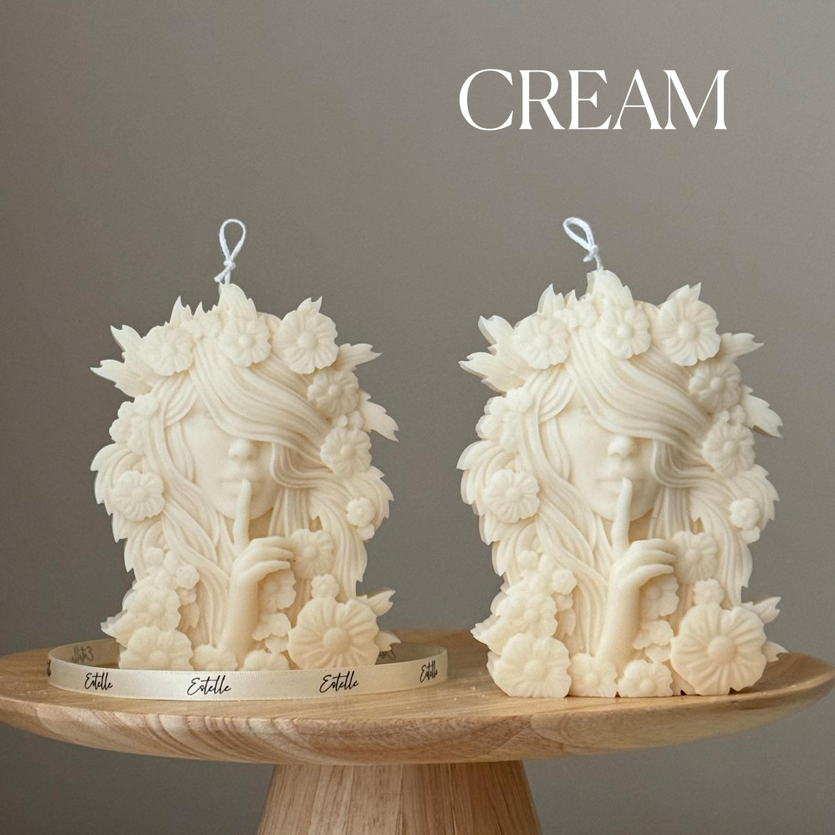 Lady Spring Soy Candle: Handmade Bust Sculpture, Unique Home Decor-3
