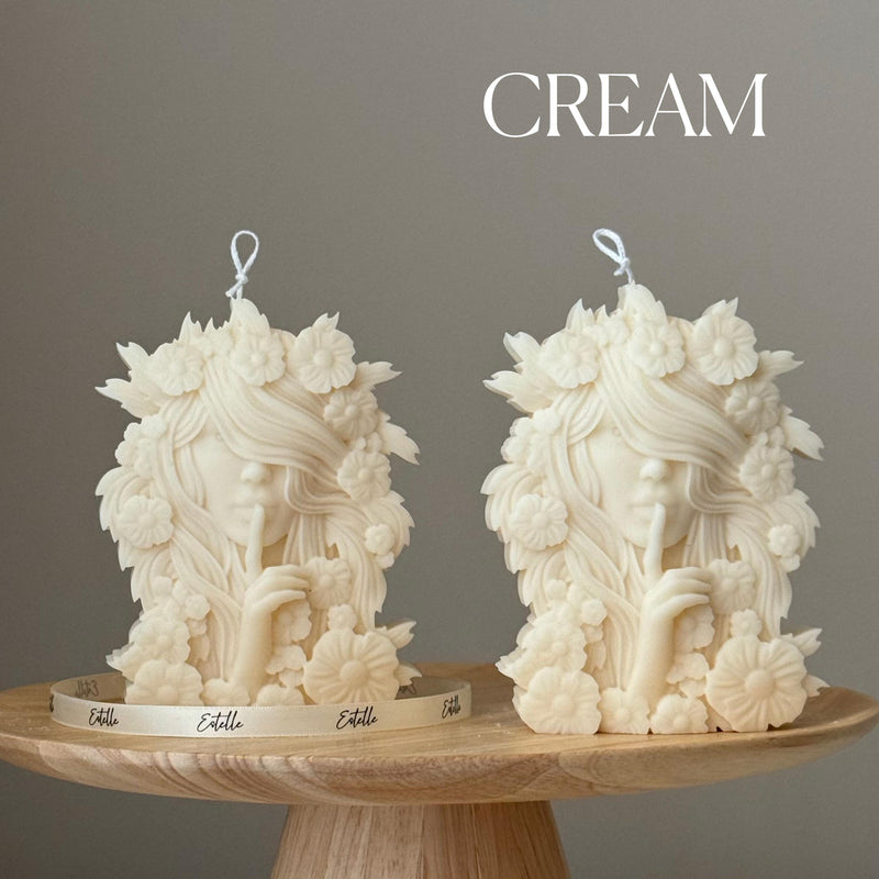 Lady Spring Soy Candle: Handmade Bust Sculpture, Unique Home Decor-3