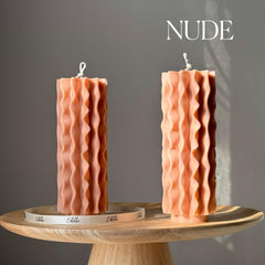 Geometric Soy Pillar Candle: Sculptural Home Decor-2