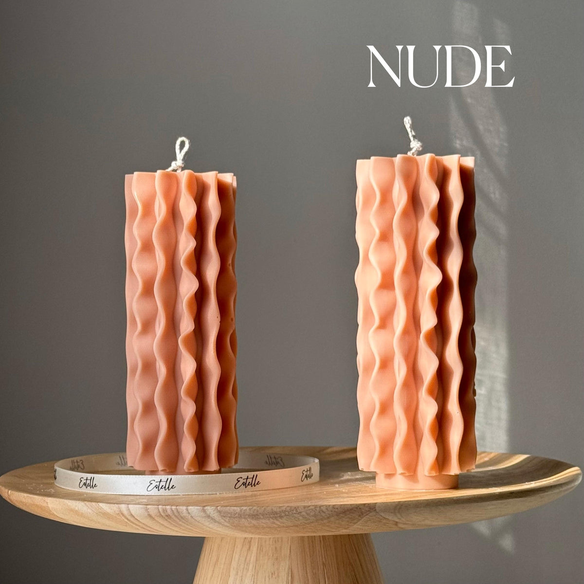 Geometric Soy Pillar Candle: Sculptural Home Decor-2