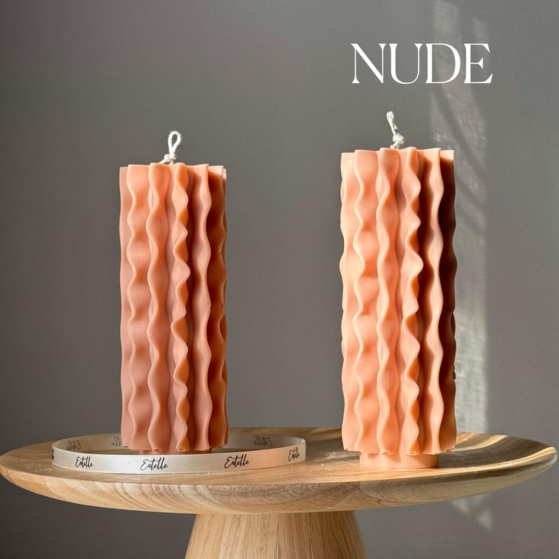 Geometric Soy Pillar Candle: Sculptural Home Decor-2