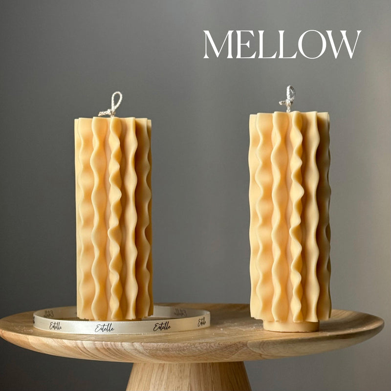 Geometric Soy Pillar Candle: Sculptural Home Decor-4