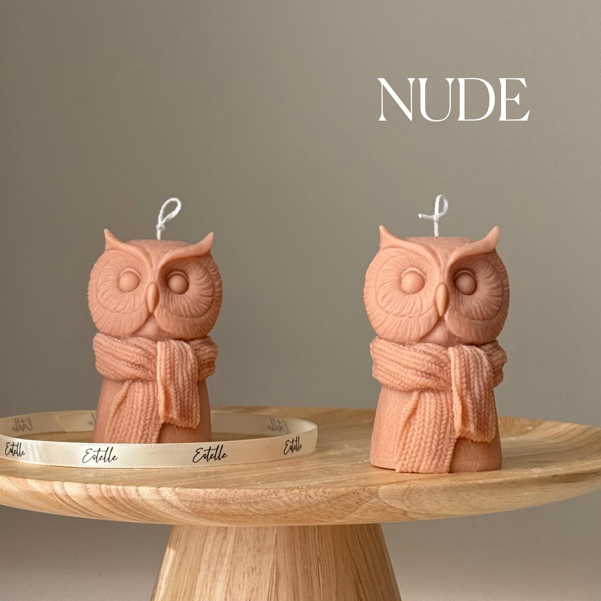 Handmade Owl Soy Candle: Sculptural Art Gift-2