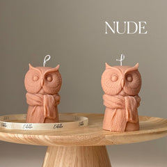 Handmade Owl Soy Candle: Sculptural Art Gift-2