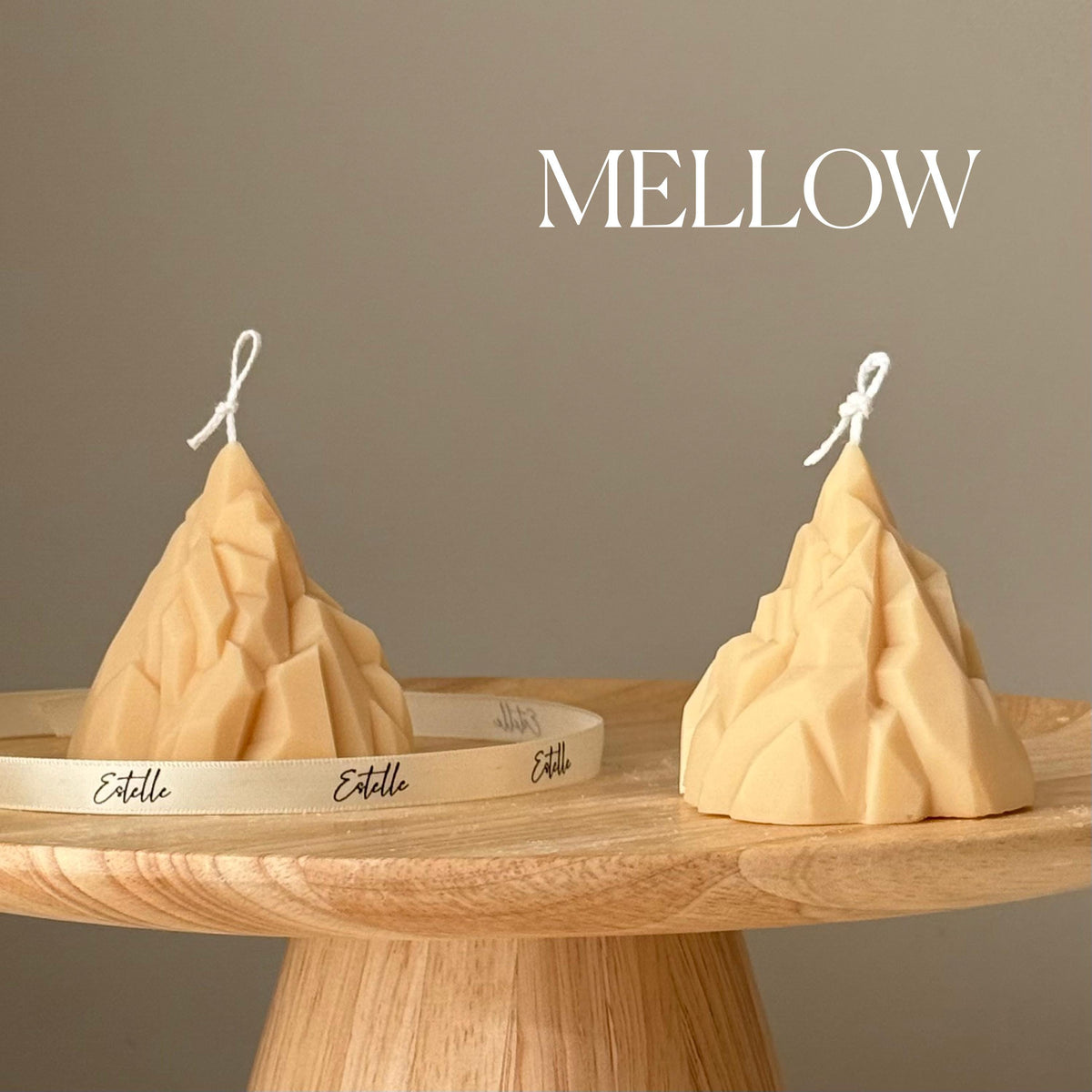 Hand Poured Soy Mountain Candle: Sculptural Home Decor-4