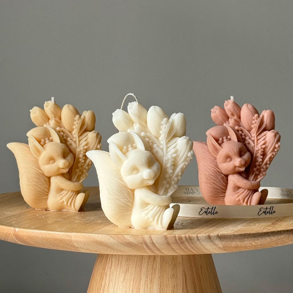 Handmade Squirrel Soy Candle | Sculptural Art, Animal Lover Gift-1