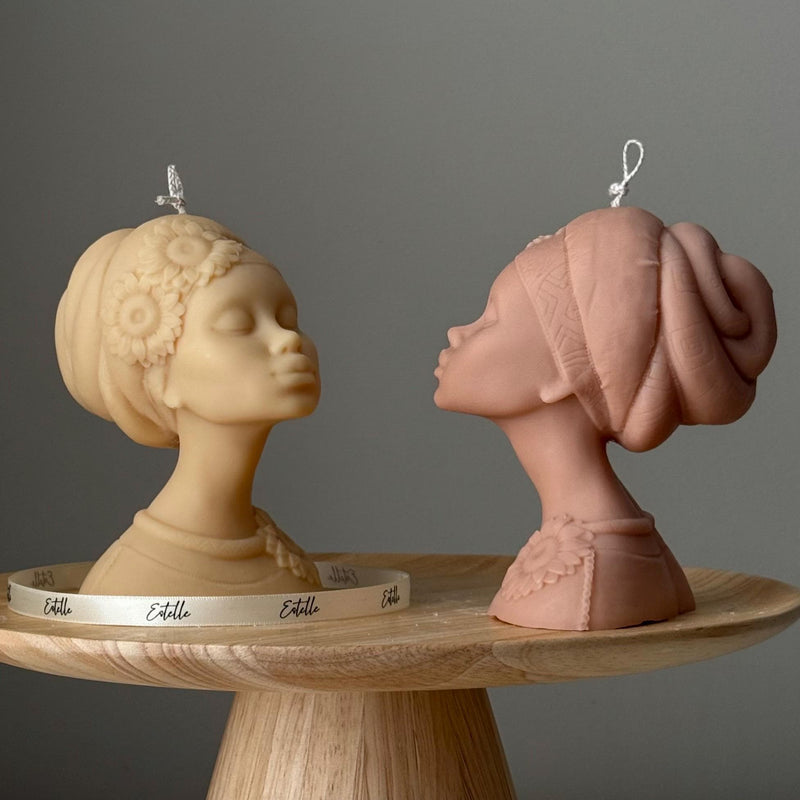 Handmade Afro Lady Soy Candle: Sculptural Home Decor Gift-1