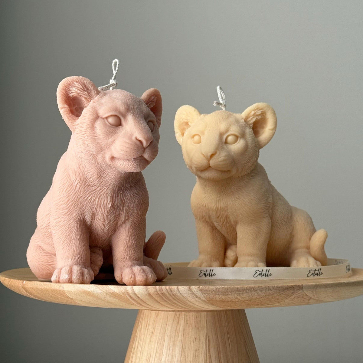 Handmade Lion Candle: Sculptural Soy Wax Animal Candle-1