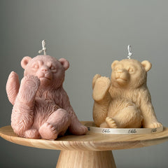Handmade Soy Wax Bear Candle: Sculptural Animal Gift-1