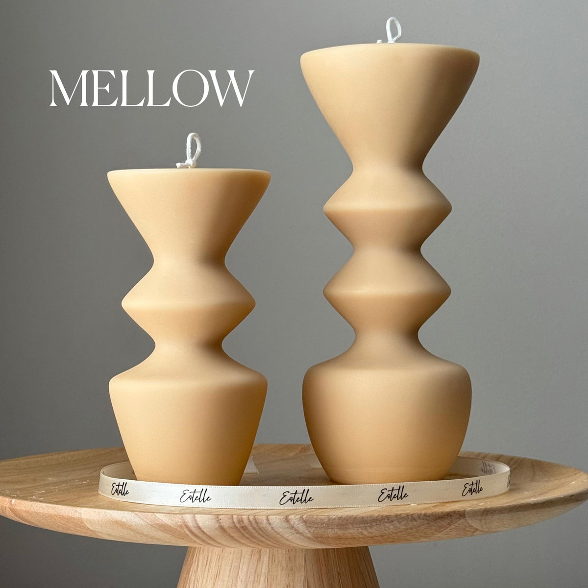Hand Poured Soy Wax Candle Duo: Geometric Vase Pillar Candles-4