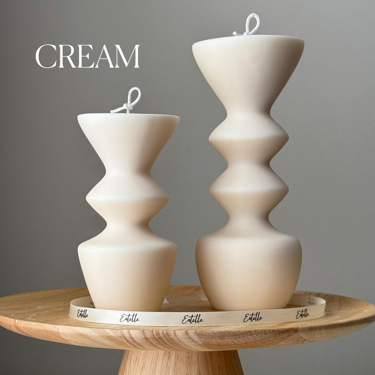Hand Poured Soy Wax Candle Duo: Geometric Vase Pillar Candles-3