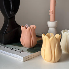 Hand Poured Tulip Soy Wax Candle | Sculptural Home Decor-3