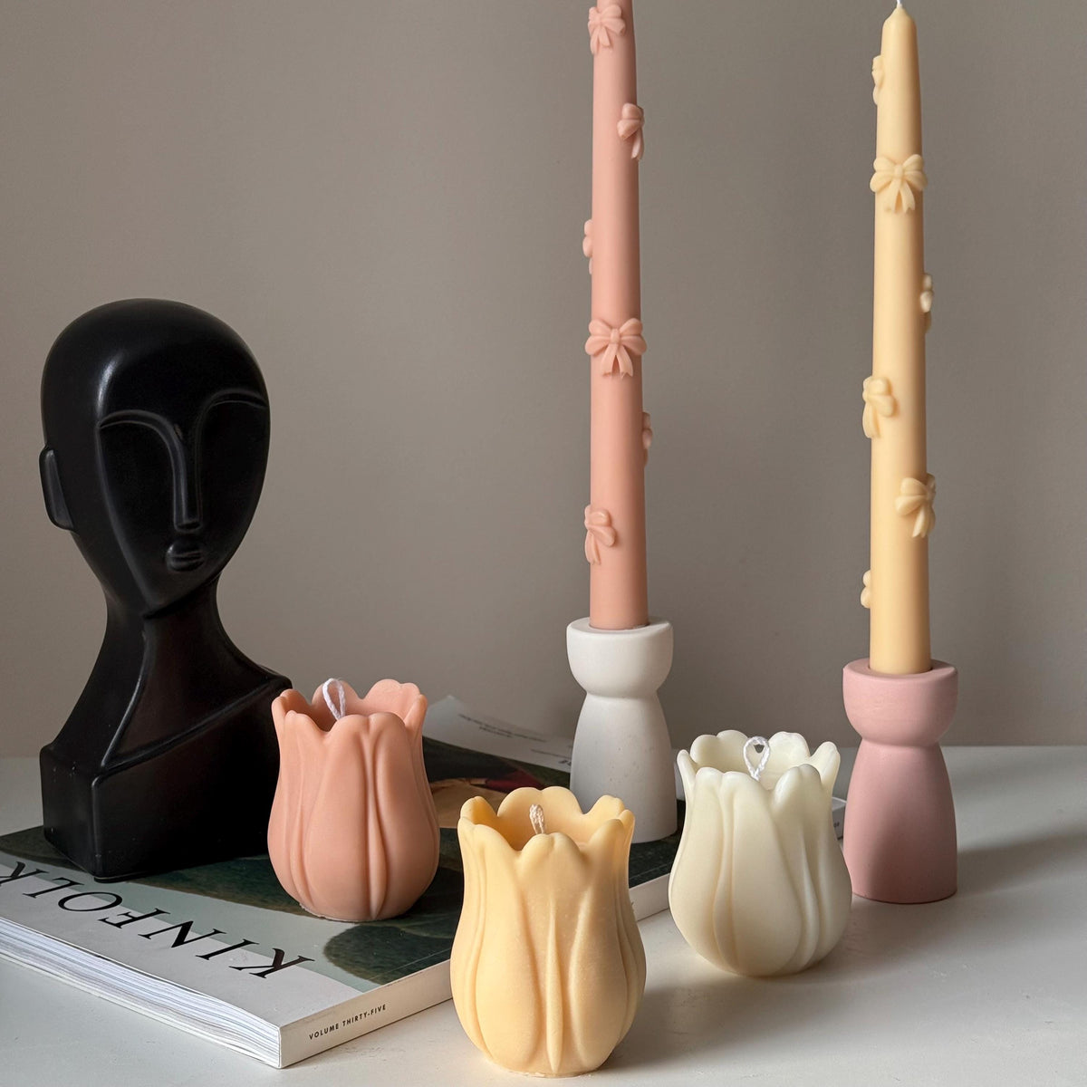 Hand Poured Tulip Soy Wax Candle | Sculptural Home Decor-4