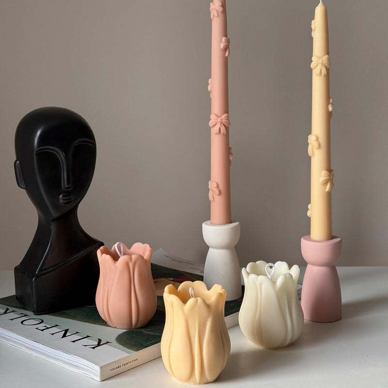 Hand Poured Tulip Soy Wax Candle | Sculptural Home Decor-4