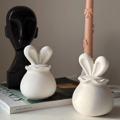 Bunny Soy Wax Candle in Jesmonite Vessel: Handmade Scented Candle-2