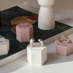 Minimalist Jesmonite Ring Holder: Scandi Home Decor-3