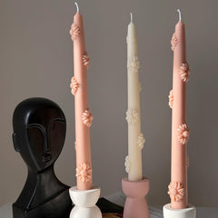 Handmade Flower Soy Wax Taper Candle: Decorative Dinner Candle-2