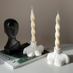 Bust Candlestick Holder: Jesmonite Minimalist Home Decor-1