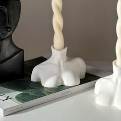 Bust Candlestick Holder: Jesmonite Minimalist Home Decor-2