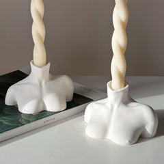 Bust Candlestick Holder: Jesmonite Minimalist Home Decor-3