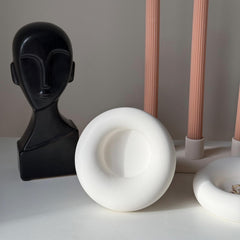 Handmade Jesmonite Round Trinket Tray: Scandi Home Decor-2