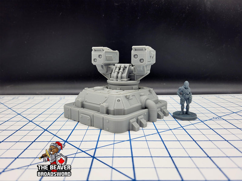 Scifi Missile Turret - EC3D , Infinity, Legion, Sci-fi, Cyberpunk, Starfinder, tabletop terrain, Sci-fi Scenery, Wargaming, Space, Defense-1