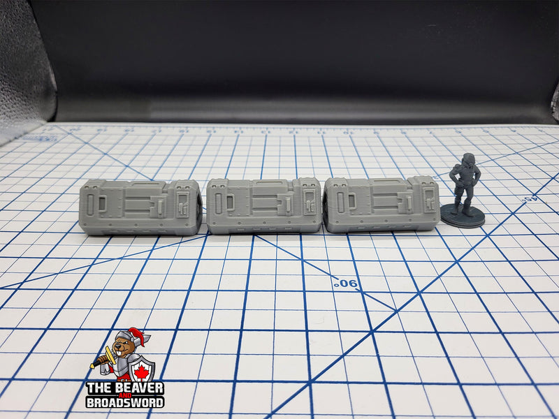 Scifi Medium Cargo Containers - EC3D , Infinity, Legion, Cyberpunk, Starfinder, tabletop terrain, Sci-fi Scenery, Wargaming, Space Hangar-2