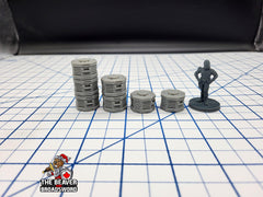 Scifi Stackable Cargo Containers - EC3D , Infinity, Legion, Cyberpunk, Starfinder, tabletop terrain, Sci-fi Scenery, Wargaming, Space Hangar-1