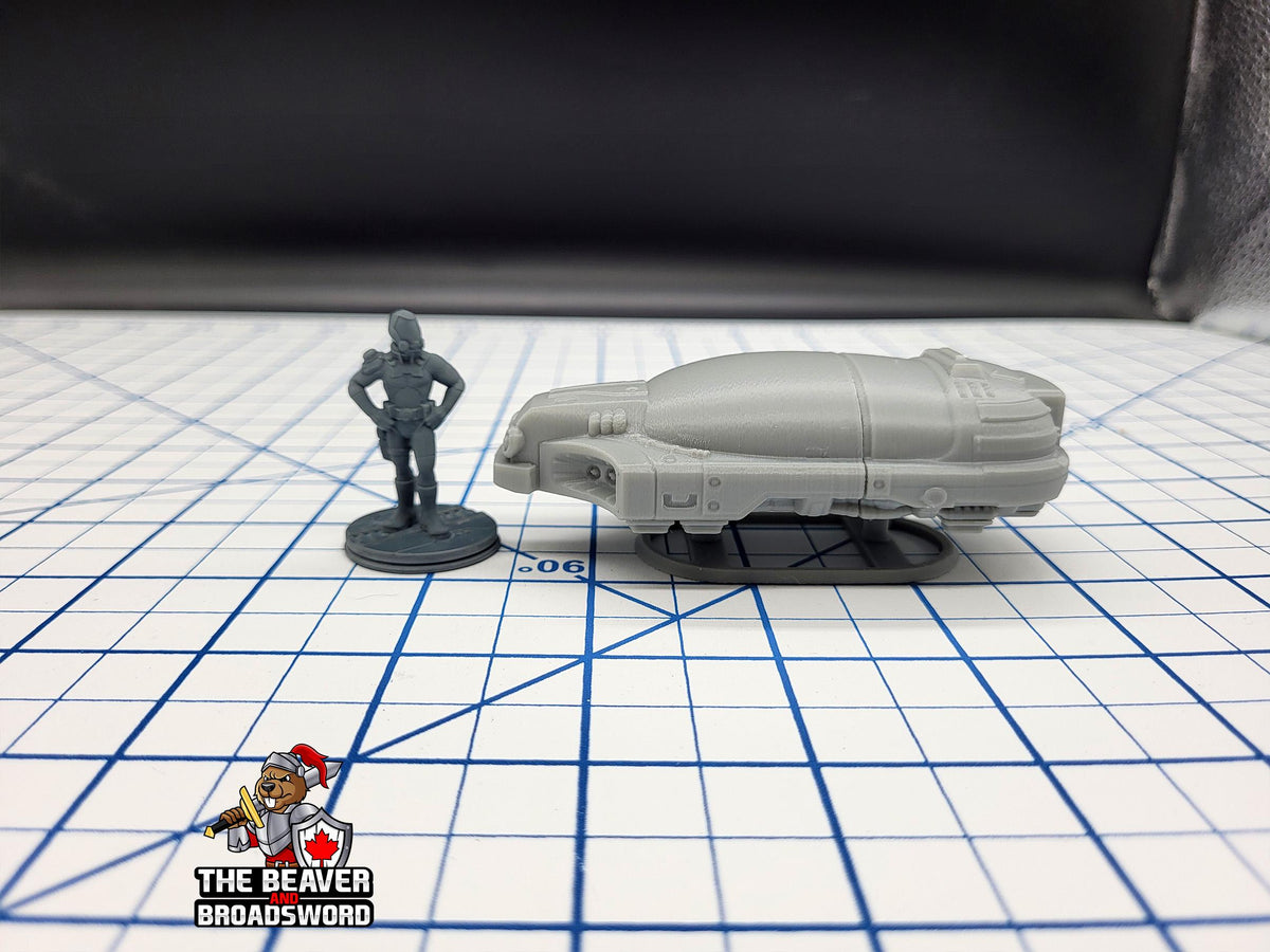 Scifi Hover Taxi - EC3D , Infinity, Legion, Cyberpunk, Starfinder, tabletop terrain, Sci-fi Scenery, Wargaming, Vehicle, Car, Futuristic-2