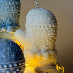 Hand Poured Christmas Mitten Candle: Festive Soy Decor-4