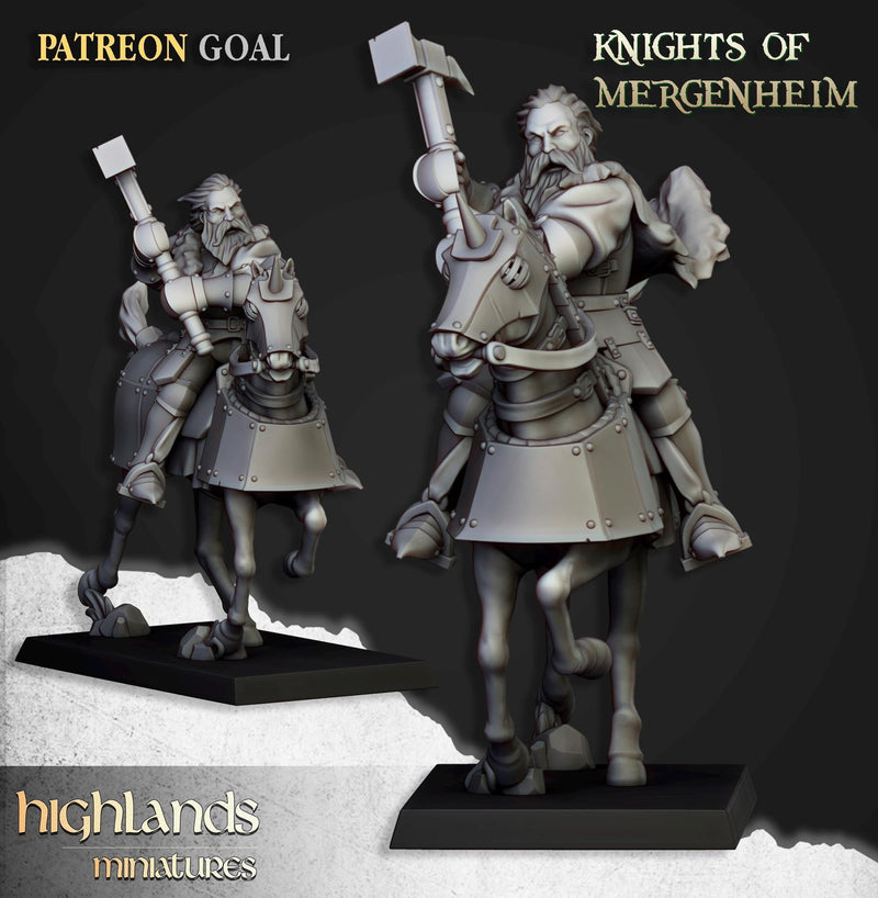 Knights of Mergenheim Miniature Set - 28/32mm Scale Premium Resin Models for Wargaming and RPG, DnD, Human, Sunland, Durable, High Quality-3