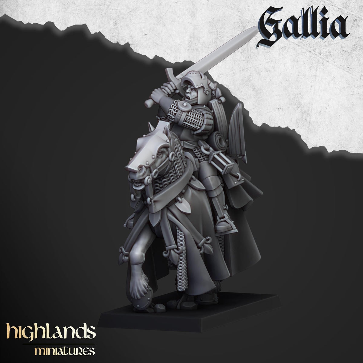 Questing Knights Miniature Set - 28/32mm Scale Premium Resin Models for Wargaming and RPG, DnD, Human, Gallia, Durable, High Quality-3