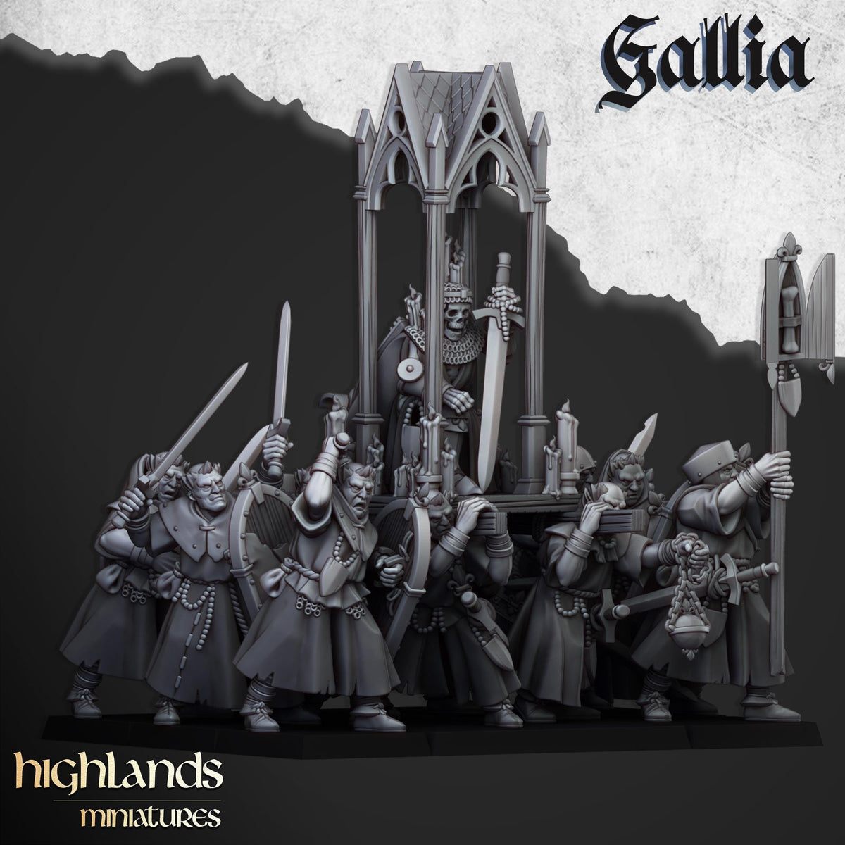 Grail Pilgrims Miniature Set - 28/32mm Scale Premium Resin Models for Wargaming and ttRPG, DnD, Human, Gallia, Durable, High Quality, Grail-1