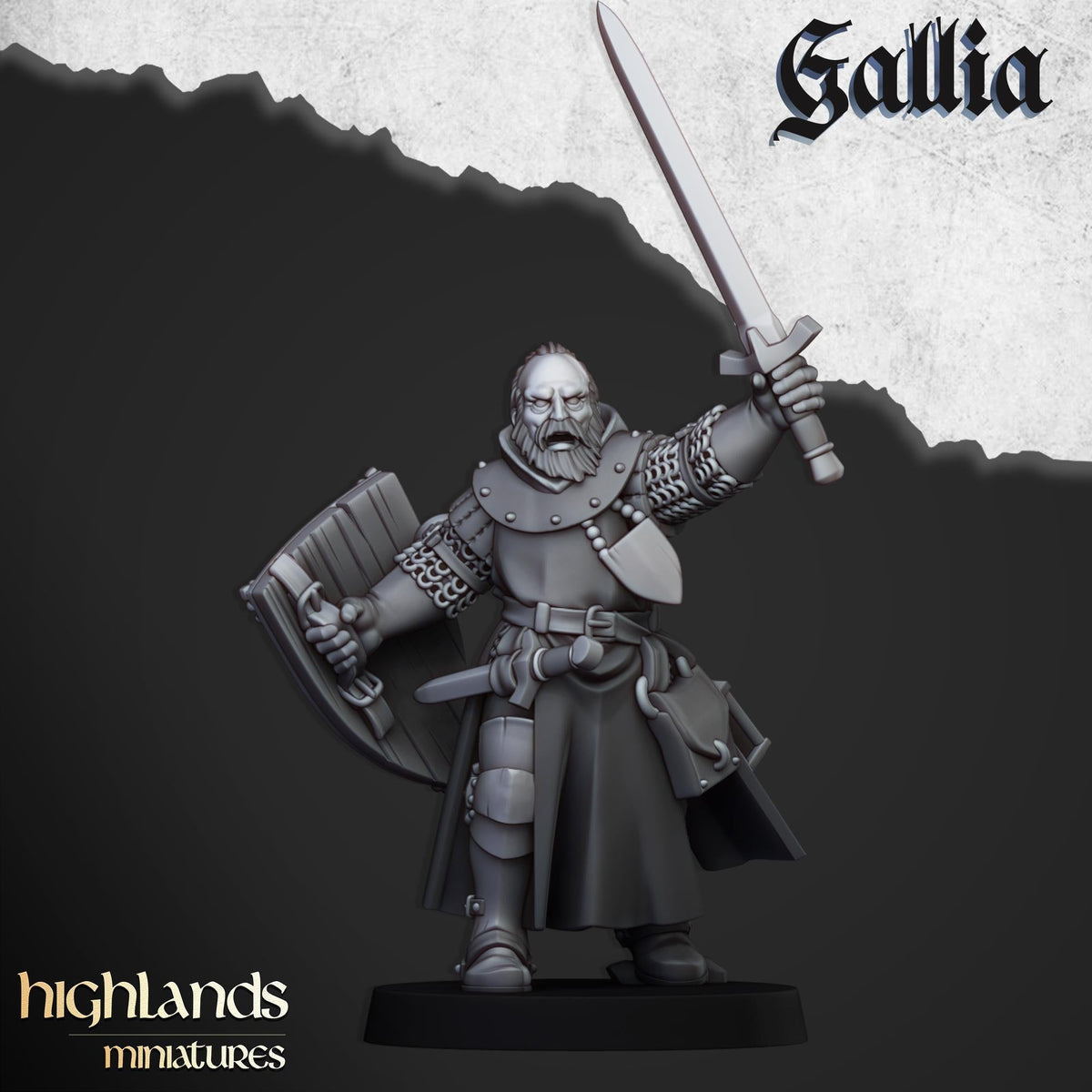 Hero Questing Knight resin Mini - 28/32mm Scale Premium Resin Models for Wargaming and ttRPG, DnD, Human, Gallia, Durable, High Quality-1