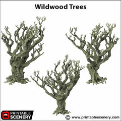 Wildwood Trees - The Gloaming Swamps by Printable Scenery, DnD, Wargaming, High Quality 3D Printed, Swamp Theme, 28mm 32mm scales, D&D-2