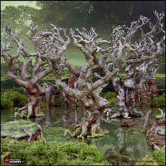 Wildwood Trees - The Gloaming Swamps by Printable Scenery, DnD, Wargaming, High Quality 3D Printed, Swamp Theme, 28mm 32mm scales, D&D-4