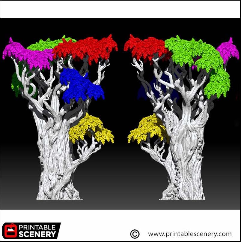 Giant Swamp Tree and Hovel - The Gloaming Swamps by Printable Scenery, DnD, Wargaming, High Quality 3D Printed, 28mm 32mm scales, D&D-9