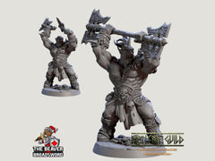 Mountain Orc C Fighter, Barbarian, Ranger premium DnD mini - High Quality Resin Printed 28mm 32mm Tabletop Miniature, Tough Durable Figurine-1
