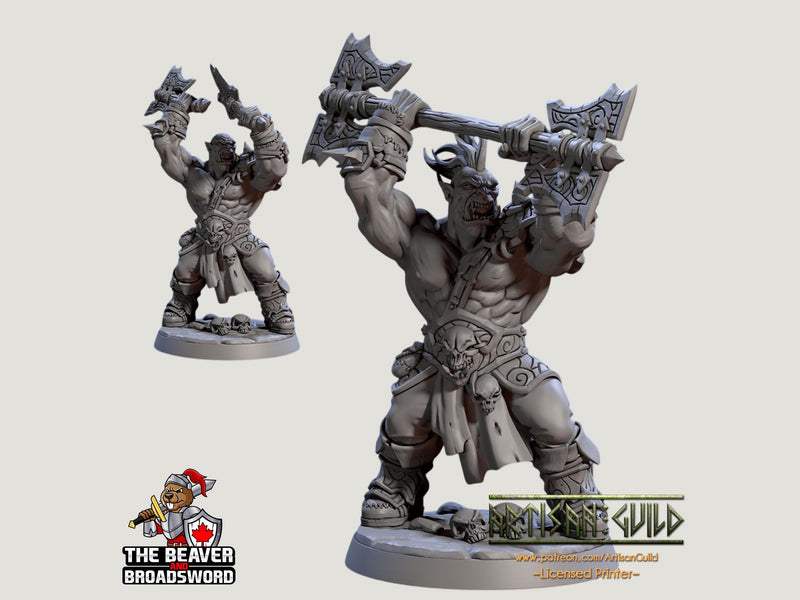 Mountain Orc C Fighter, Barbarian, Ranger premium DnD mini - High Quality Resin Printed 28mm 32mm Tabletop Miniature, Tough Durable Figurine-1