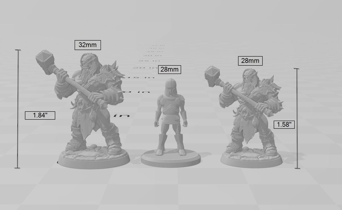 Mountain Orc F Fighter, Barbarian, Ranger premium DnD mini - High Quality Resin Printed 28mm 32mm Tabletop Miniature, Tough Durable Figurine-2