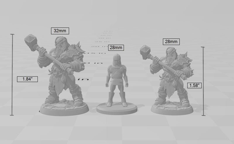 Mountain Orc F Fighter, Barbarian, Ranger premium DnD mini - High Quality Resin Printed 28mm 32mm Tabletop Miniature, Tough Durable Figurine-2