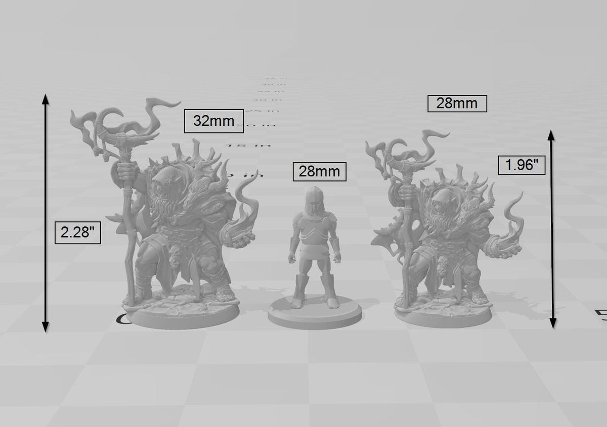 Mountain Orc Warlock, Wizard, Sorcerer premium DnD mini - High Quality Resin Printed 28mm 32mm Tabletop Miniature, Tough Durable Figurine-2