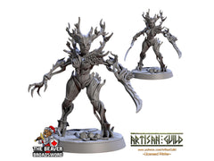 Barkwraith Spriggan A, Fighter, Monster, Fey, DnD, Elven- High Quality Resin Printed 28mm 32mm Tabletop Miniature, Tough Figurine-1