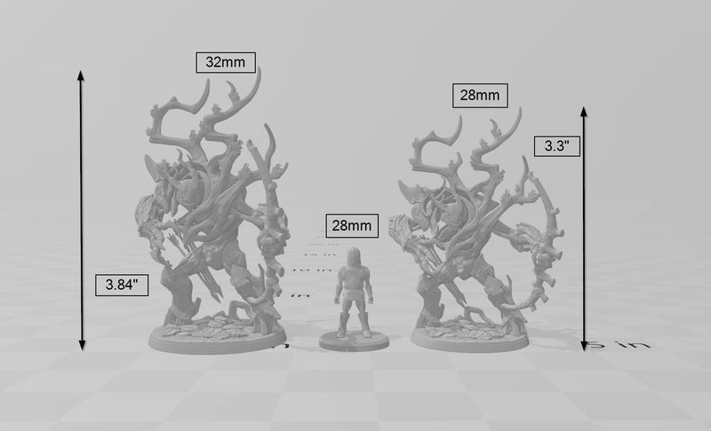 Barkwraith Primordial A, Ent, Monster, Fey, Dryad, DnD, Elven- High Quality Resin Printed 28mm 32mm Tabletop Miniature, Tough Figurine-2
