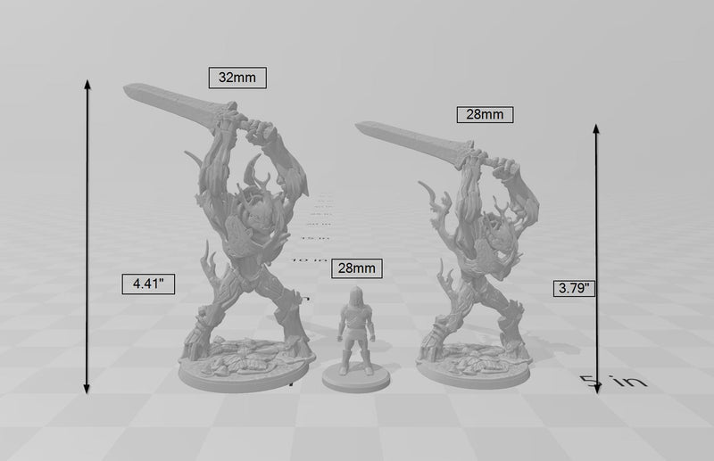 Barkwraith Primordial B, Ent, Monster, Fey, Dryad, DnD, Elven- High Quality Resin Printed 28mm 32mm Tabletop Miniature, Tough Figurine-2