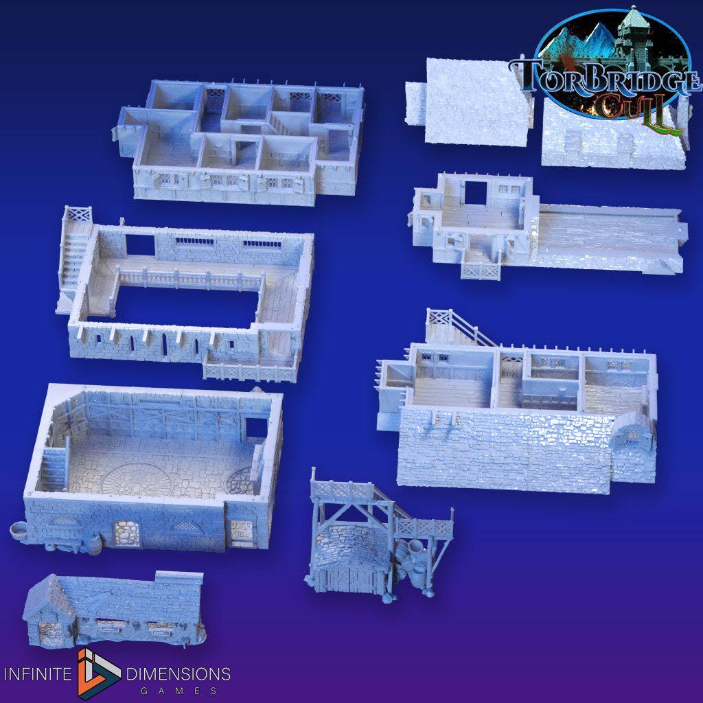 Last Hearth Complete Set Bundle | Diorama | DnD | Wargaming | Building | Village | Town | Inn - High Quality 3D Printed, 15mm, 28mm, 32mm-5