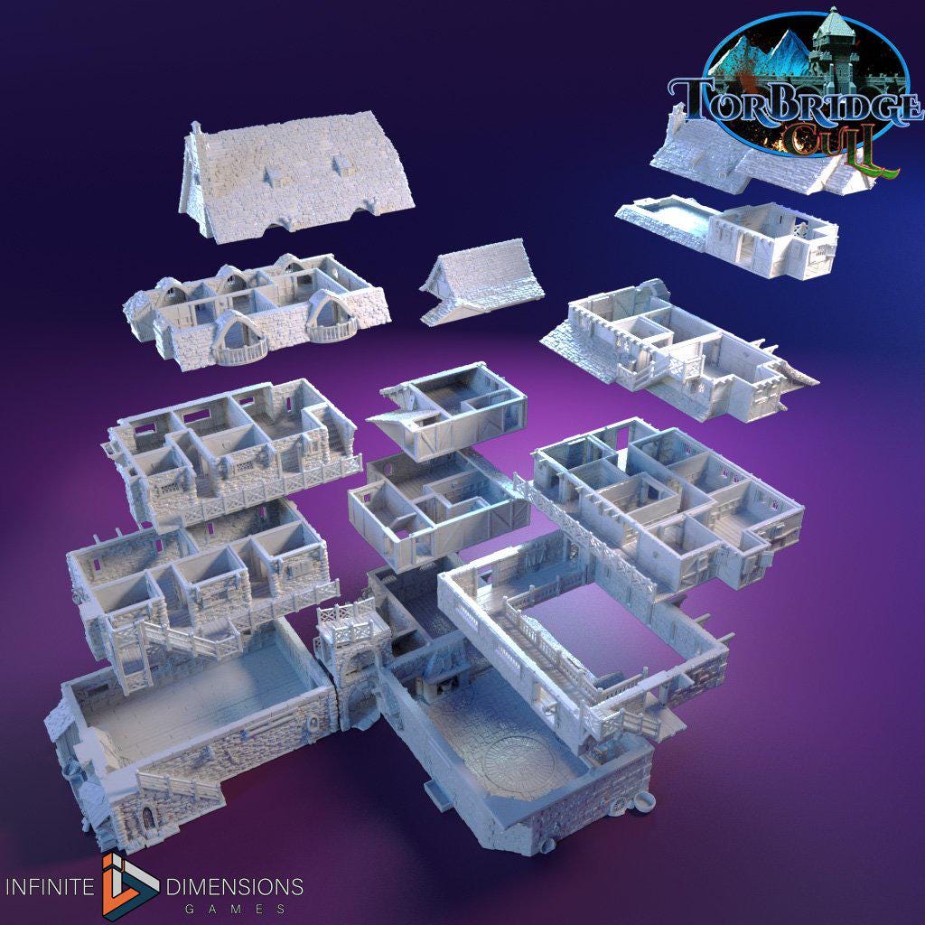 Last Hearth Complete Set Bundle | Diorama | DnD | Wargaming | Building | Village | Town | Inn - High Quality 3D Printed, 15mm, 28mm, 32mm-4