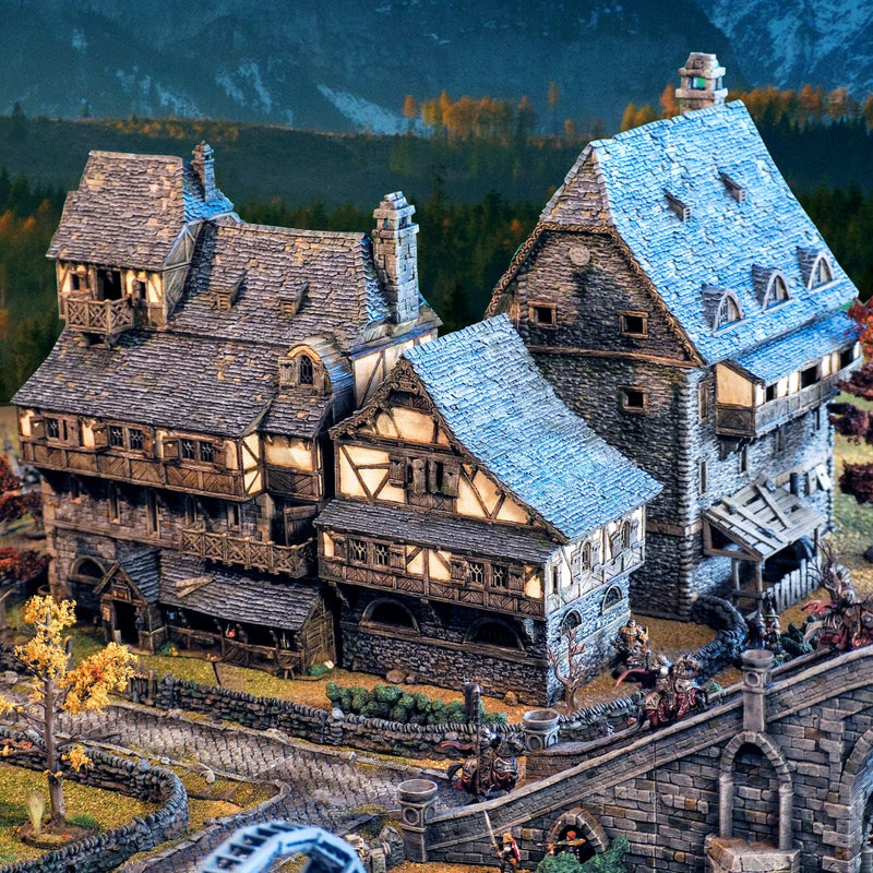 Last Hearth Complete Set Bundle | Diorama | DnD | Wargaming | Building | Village | Town | Inn - High Quality 3D Printed, 15mm, 28mm, 32mm-1